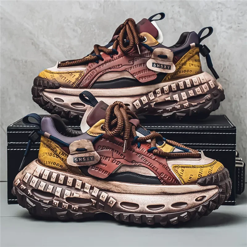 High Quality Casual Chunky Sneaker Outdoor Men's Sneakers Loafers Wear-resistant Non-Slip Leisure Platform Sports Shoes for Men