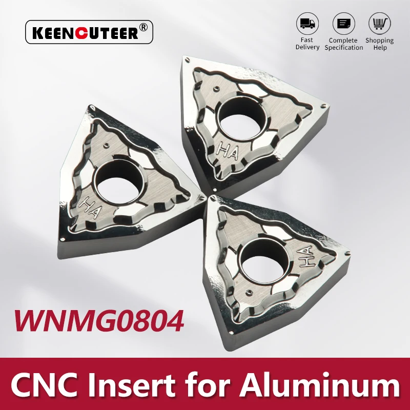 WNMG080402 WNMG080404 WNMG080408 HA H01 Carbide Insert for Aluminum MWLNR External Turning Tool Blade Lathe Parts CNC Cutter