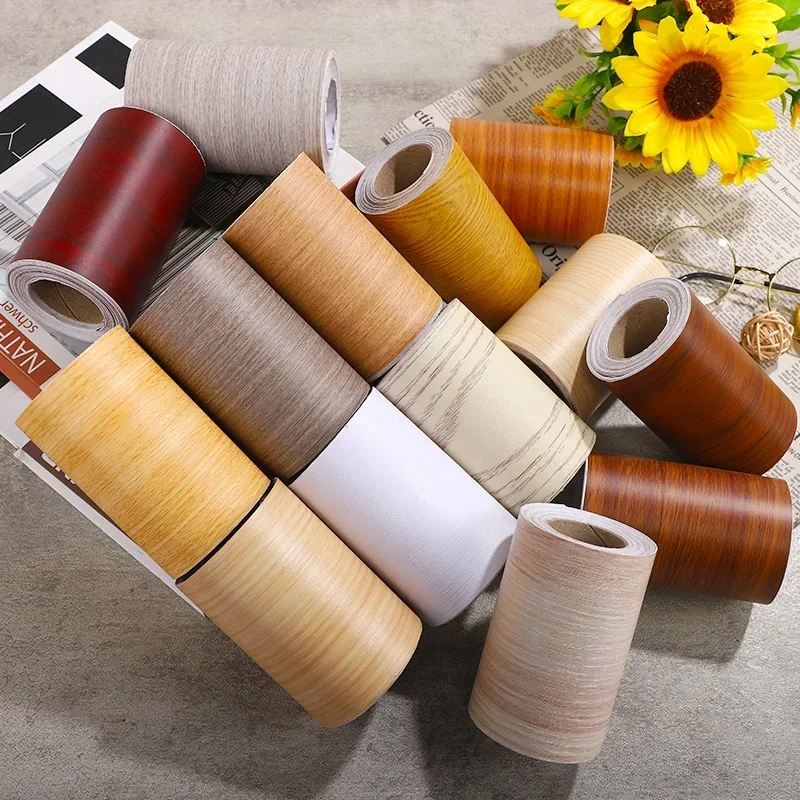 10CMx5M Skirting Wall Stickers Cement Floor Straight Thick PVC Wear-resistant Waterproof Floor Stickers Household Floor Tiles