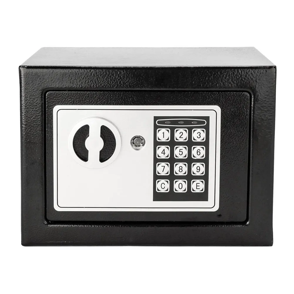 Electronic Security Box with Keys Household Money Bank Lockable Mini Safety Box Steel for Store Money Jewelry Document