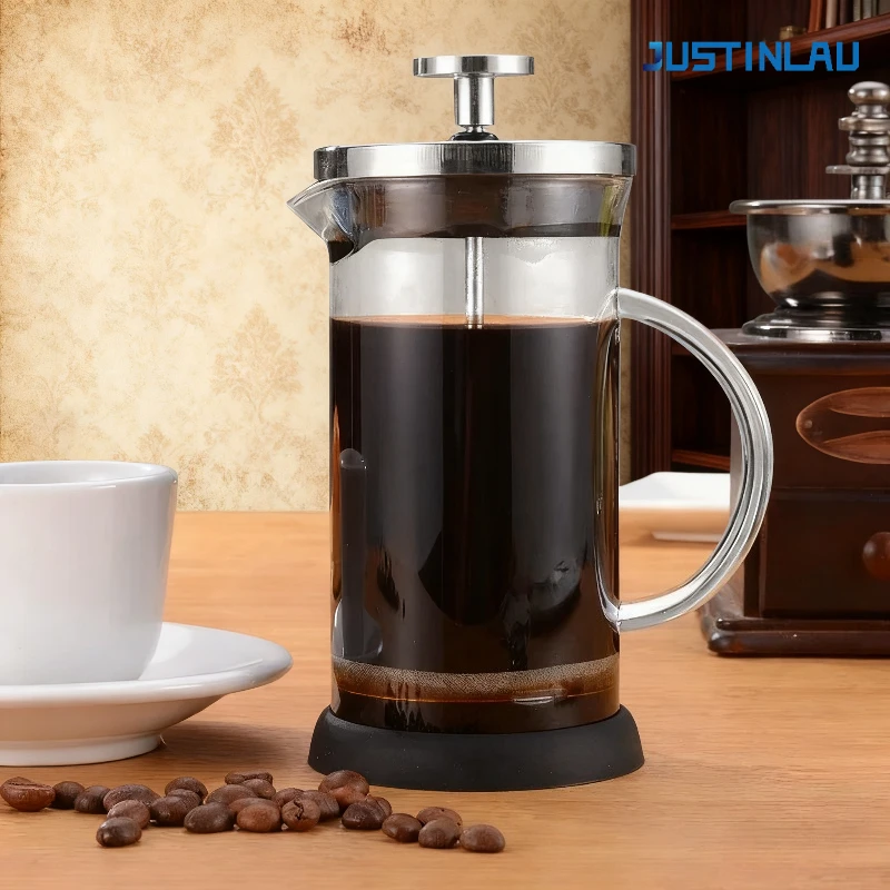 350-1000ML French Press Coffee Maker Stainless Steel High Borosilicate Glass Heat-Resistant Coffee Brewer Coffee Pot Household