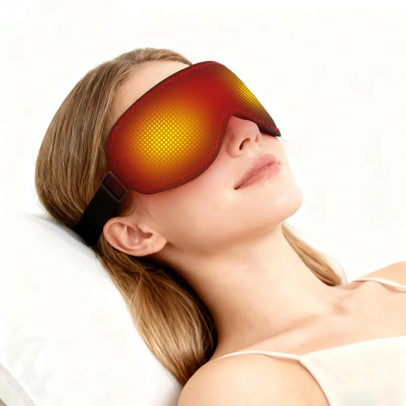 Heating Massage Eye Mask - Hot Compress Relieves Fatigue/Dark Circles, Aids Sleep, 3 Gears Heat & Vibration (For Eye Strain)