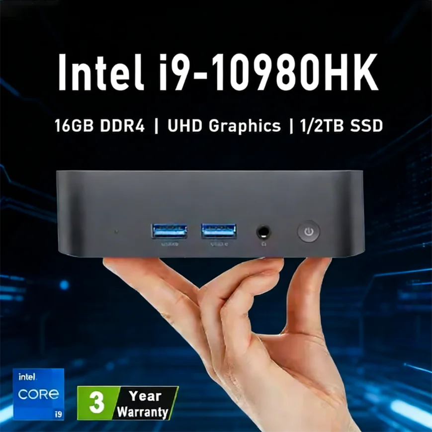 Mini PC Windows 11 Pro Intel Core i9 10980HK 16GB DDR4 1TB SSD PC Gamer Computer Dual WIFI 6 BT5.2 4K HD Mini Gaming Pc Desktop