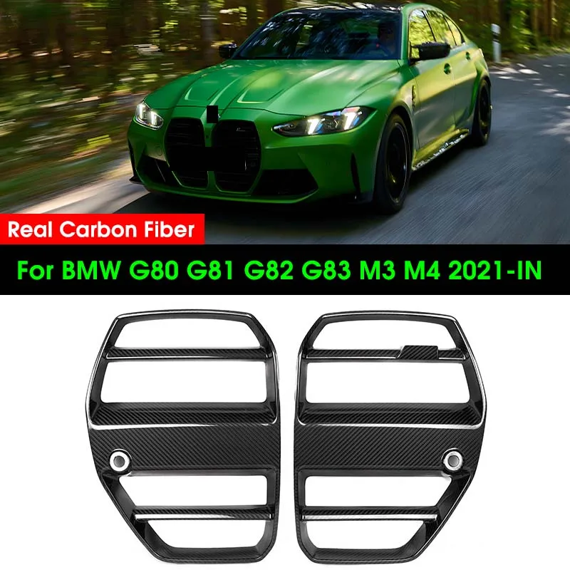 Bumper Racing Grills For BMW G80 G81 M3 G82 G83 M4 2021-in Real Carbon Fiber Front Kidney Grille xDrive Competition Auto Fitment