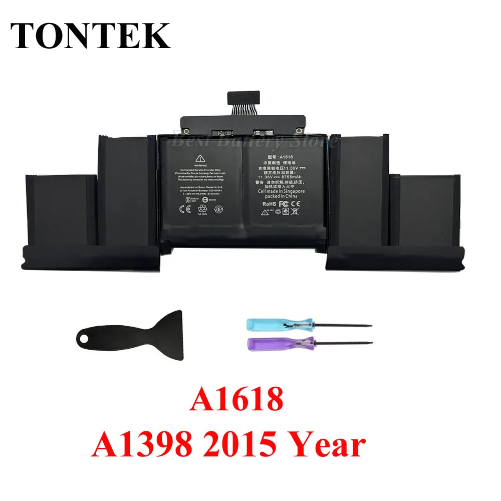 A1618 A1398 Battery For Apple MacBook Pro Retina 15'' 15.4" Inch 2015 Year 020-00079 MJLQ2LL/A MJLT2LL/A 99.5Wh 11.36V