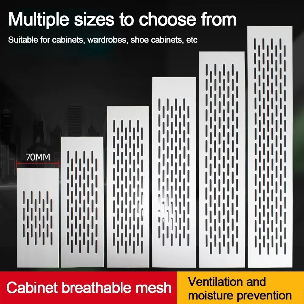 Aluminum Alloy Vents Cover Rectangle Breathable Mesh Ventilator Grille Cover 70mm Wide Air Vent Decor Furniture Hardware