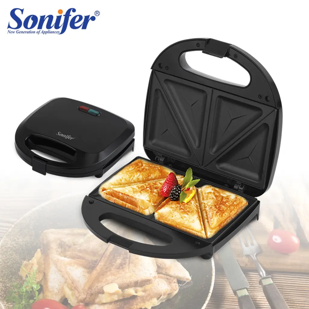 Electric Waffle Maker Panini 750W Sandwich Maker Cooking Kitchen Appliances Breakfast Waffles Machine Non-stick Iron Pan Sonifer