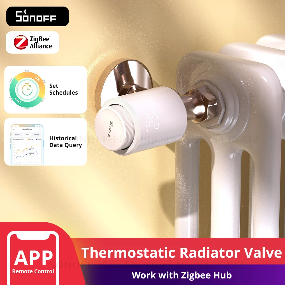 SONOFF TRVZB Thermostatic Radiator Valve Smart TRV Zigbee Thermostat Actuator Temperature Heater Control Support Alexa ZHA 2mqtt