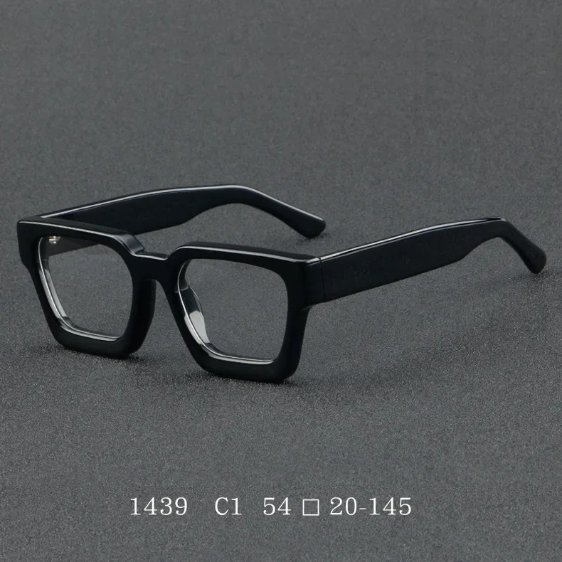 Classic Acetate Square Optical Frames for Men Women Anti-Blue Ray Computer Eyewear Customize Prescription Eyeglasses