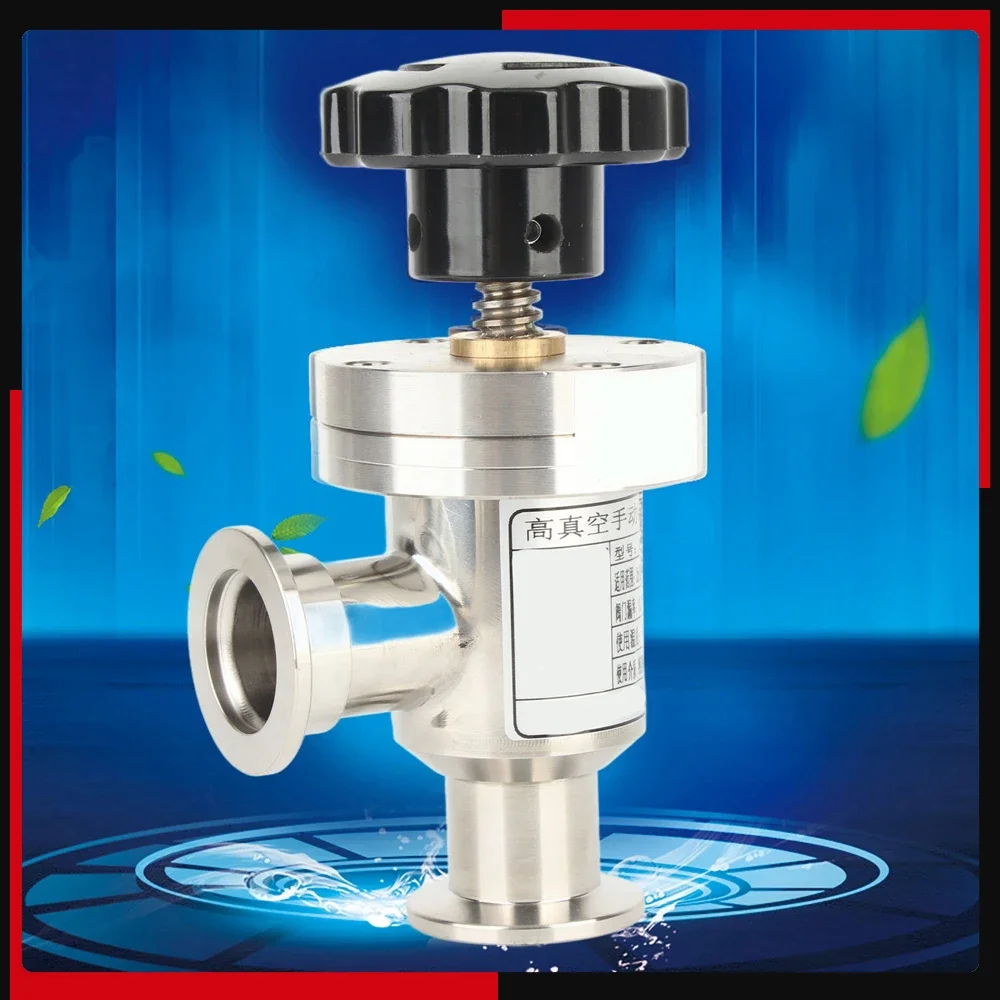 KF25 304 Stainless Steel High Vacuum Manual Right Angle Bellow Isolation Valve