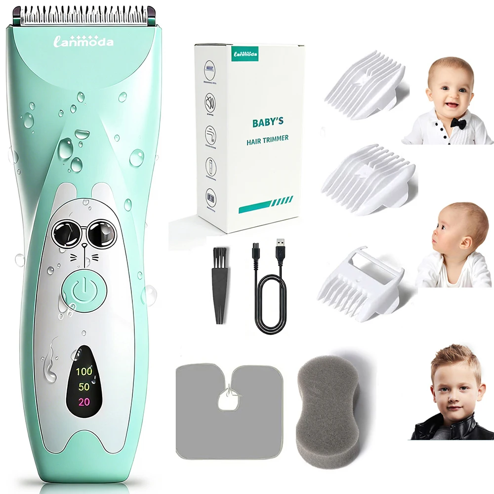 Baby Hair Clipper Quiet Electric Rechargeable Kids Trimmer for Children Grooming Shaver Haircut Machine Ceramic Blade Waterproof