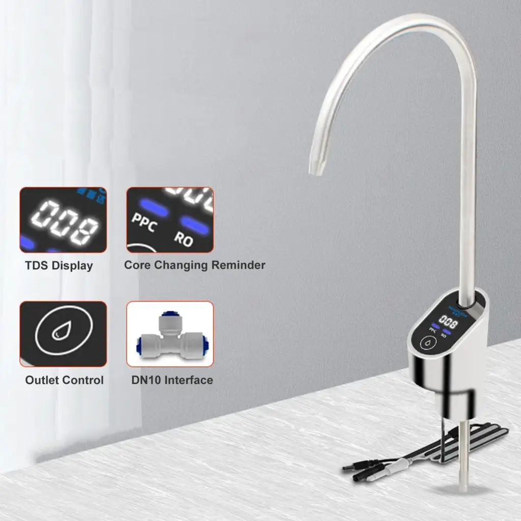 Touch Screen Faucet TDS Value Digital Display Water Tap Sink Faucet DN10 24V for Home Kitchen
