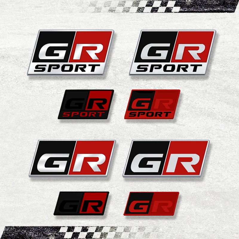3D Car Sticker GR Sport Emblem Metal Rear Badge Interior Decal For CROWN Camry CHR Corolla Rav4 Toyota Suzuki HILUX PRIUS YARIS