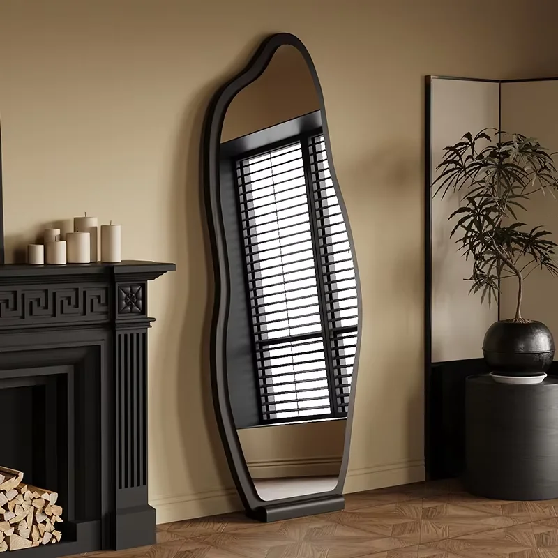 Customized Home Shaped Full-Body Glass Eco-Friendly Retro Style Modern Stylish Wall-Mounted Floor Mirror Bedroom Dressing Mirror