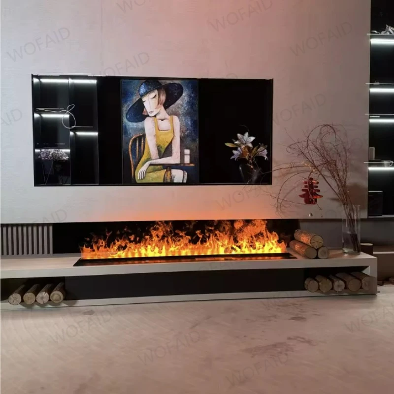 Best Seller Electric Fireplace, Water Vapor 3D Flame Chimenea Decorativa , No Smoke Fire Place, Safe, 5-Y Warranty, EU VAT Free