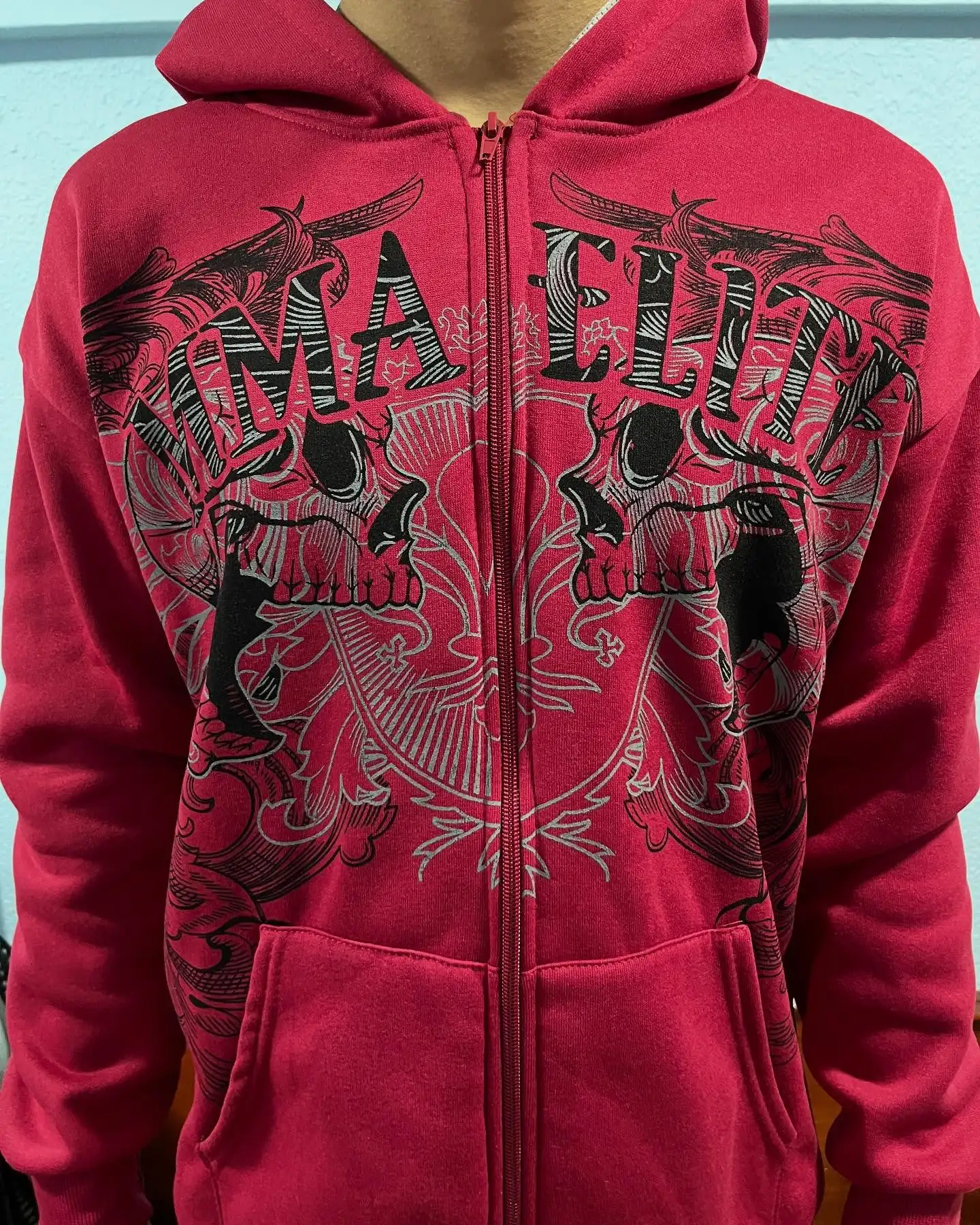 Y2K Street New Fashion Oversized Skull Print Sweater Hoodie Men Harajuku Vintage Hip Hop Popular Casual Sports Hooded Sweater