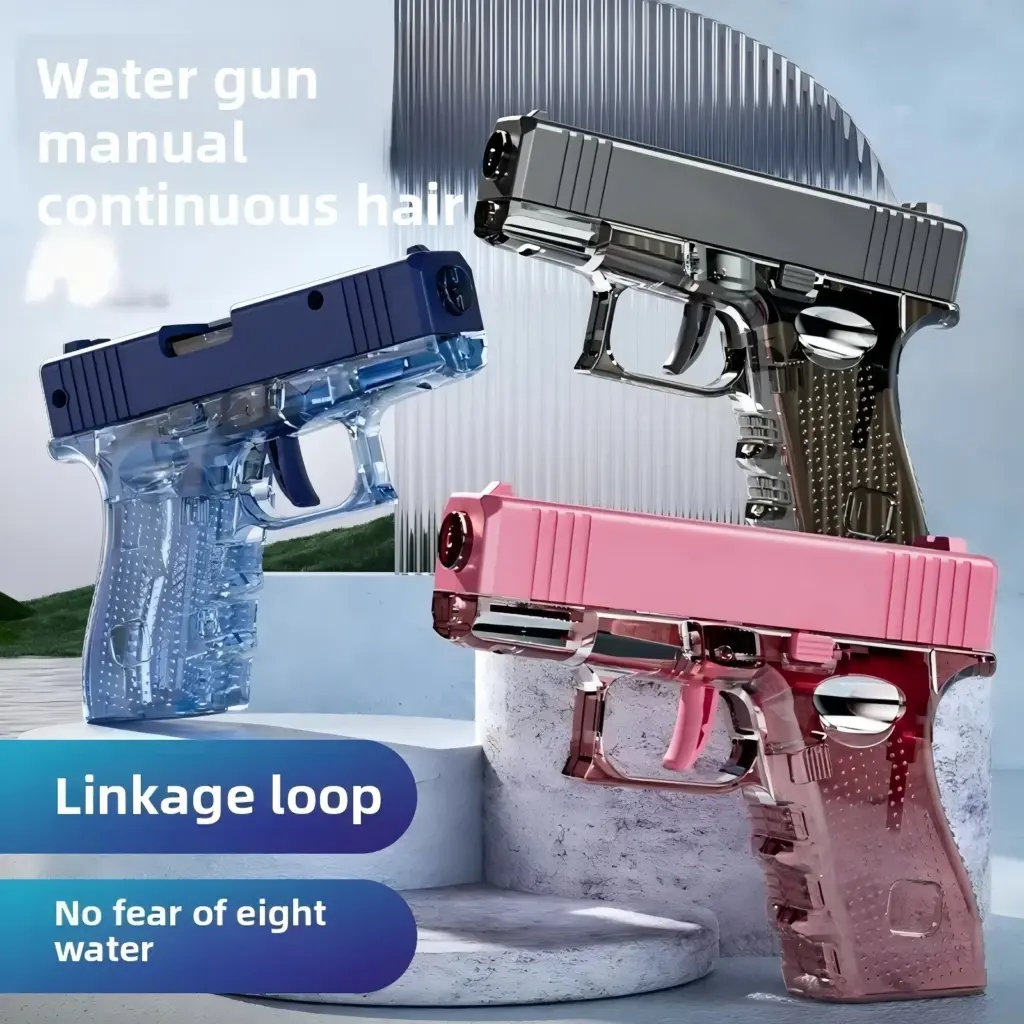 Hot Mini Desert Eagle Mechanical Continuous Firing Water Gun Small Pistol Summer Outdoor Beach Poor Toy Shoot Water Gun for Kids