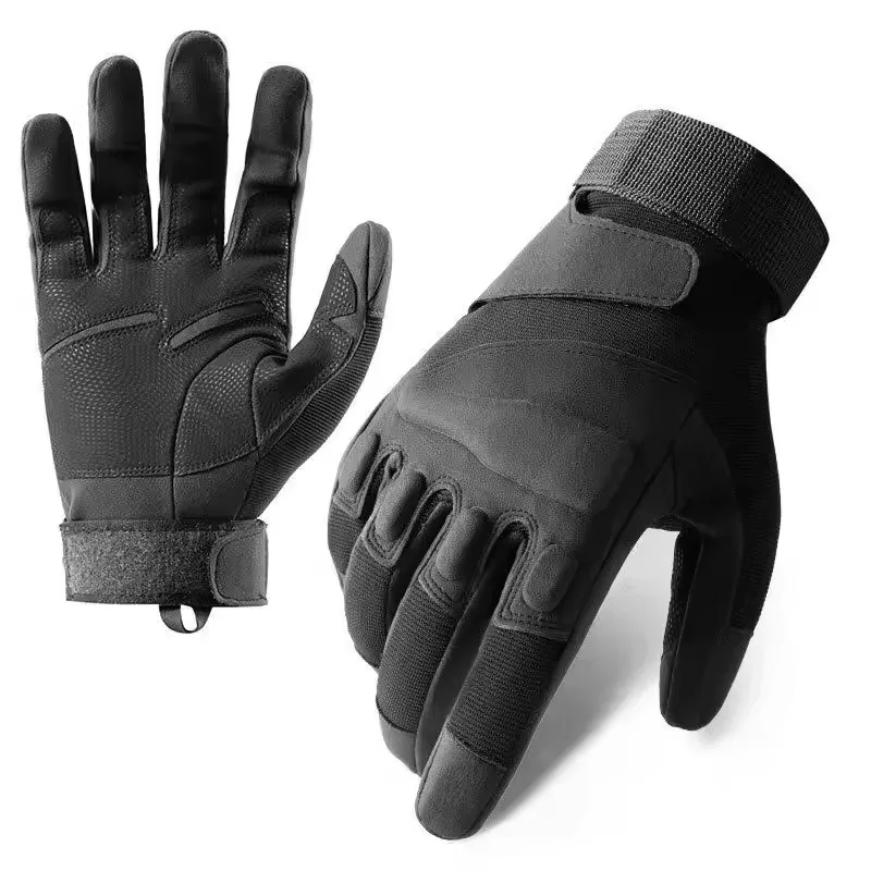 Spring Autumn Tactical Gloves Men's Rubber Shell Protection Thickened All Finger Touch Screen Outdoor Riding Cold Protection