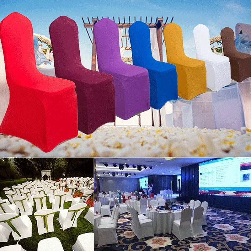 Spandex Chair Cover Solid Anti-slip Cover Stretch Wedding Banquet Party Elastic Slipcover Modern Kitchen Seat Case Chair Covers