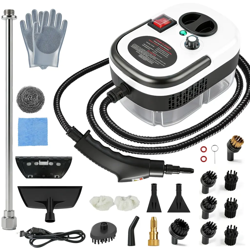 2500W Portable Handheld Steam Cleaner High-Temperature 1200ML Adjustable 105°C 6 Levels 20 Accessories With Brush Heads