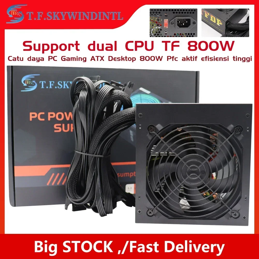800W Power Supply 90 PLUS Gold ATX Desktop Computer PSU Mining Chia Rated Power 800W Competitive Game Gamer 110V 220V