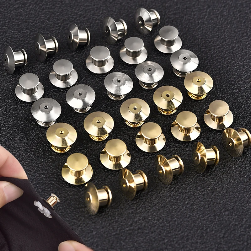 10/20pcs Locking Clasp Used Gold Silver Back Of Metal Pin Of Brooch Enamel Lapel Pin Clasp Safety Jewelry Findings Components