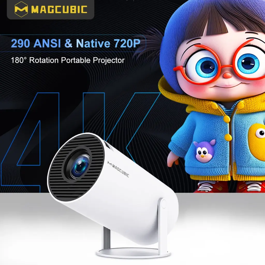 Magcubic 4K Wifi6 Projector Android 14 290 ANSI Allwinner H726 Dual WIFI BT5.0 1280*720P Home Cinema Outdoor portable HY300 Pro