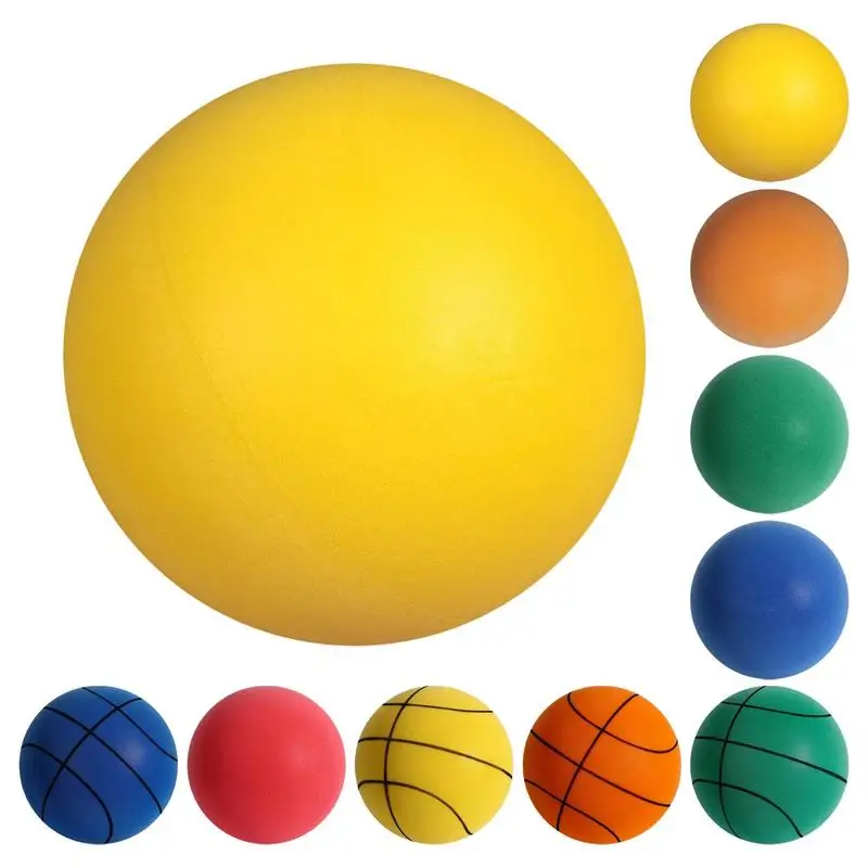 Silent Basketball For Indoor Bouncing Mute Ball Lightweight Quiet Balls Size 7/5/3 Air Bounce Basketball 24/22/18cm Sport Ball