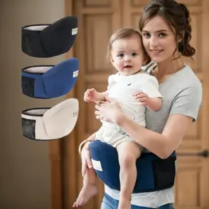 1 Ergonomic Baby Waist Stool, Hands-Free Adjustable Support Stool, Soft and Breathable Fabric, for Outdoor Travel and Daily Use, Enhances Parent-Child Interaction, Frees up Hands, Easy to Carry