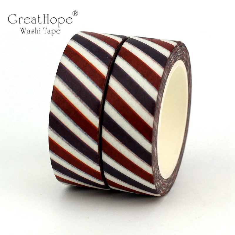 1 Roll 10M Red White Blue Diagonal Stripes Washi Tape Airmail Pattern Mask DIY Planner Scrapbooking Cute stationary supplies