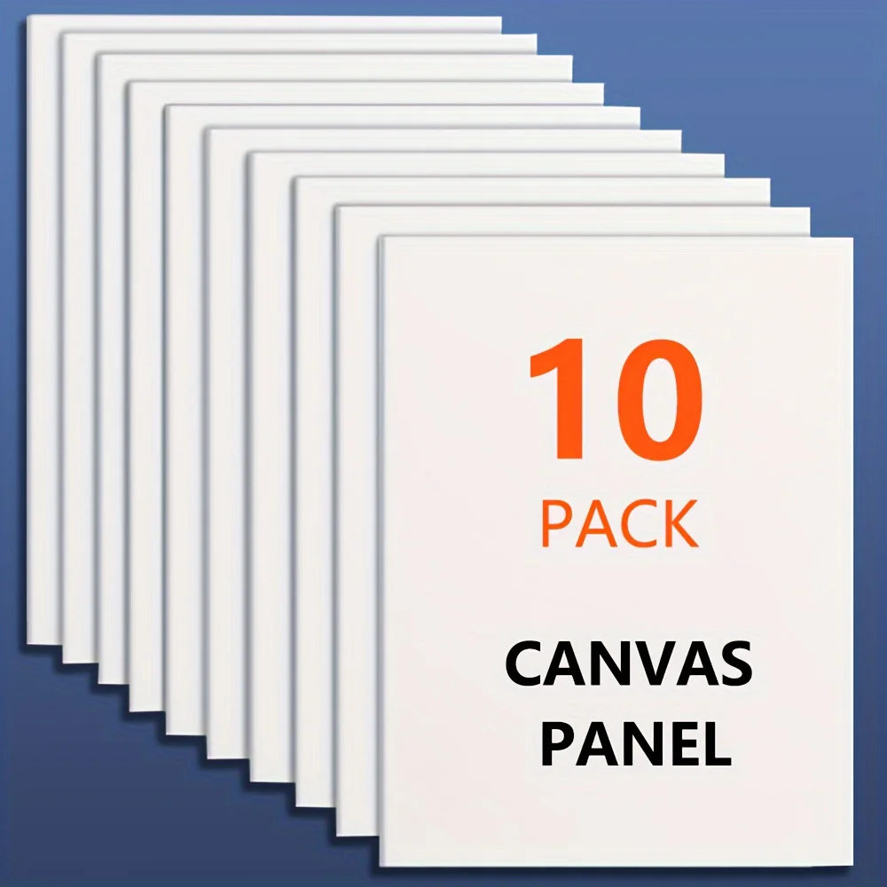 10-Pack 7x9.45 Inch Premium Thick Canvas Panels - Art Painting White Blank Canvas Panels For Oil, Acrylic, Gouache, Paint Canvas