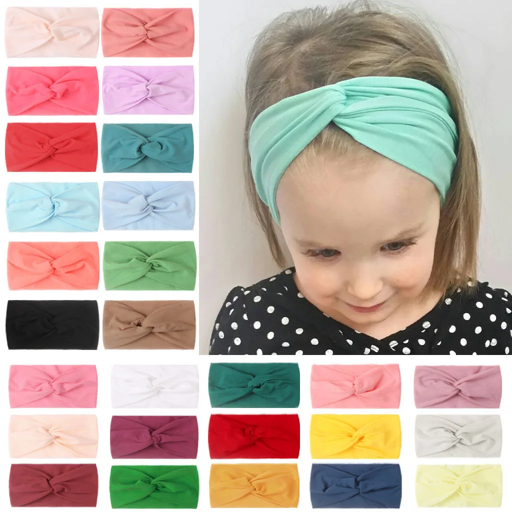 10 Pcs Super Soft Nylon Headbands Elastic Hair Bands for DIY Hair Accessories for Newborn, Toddler and Kids