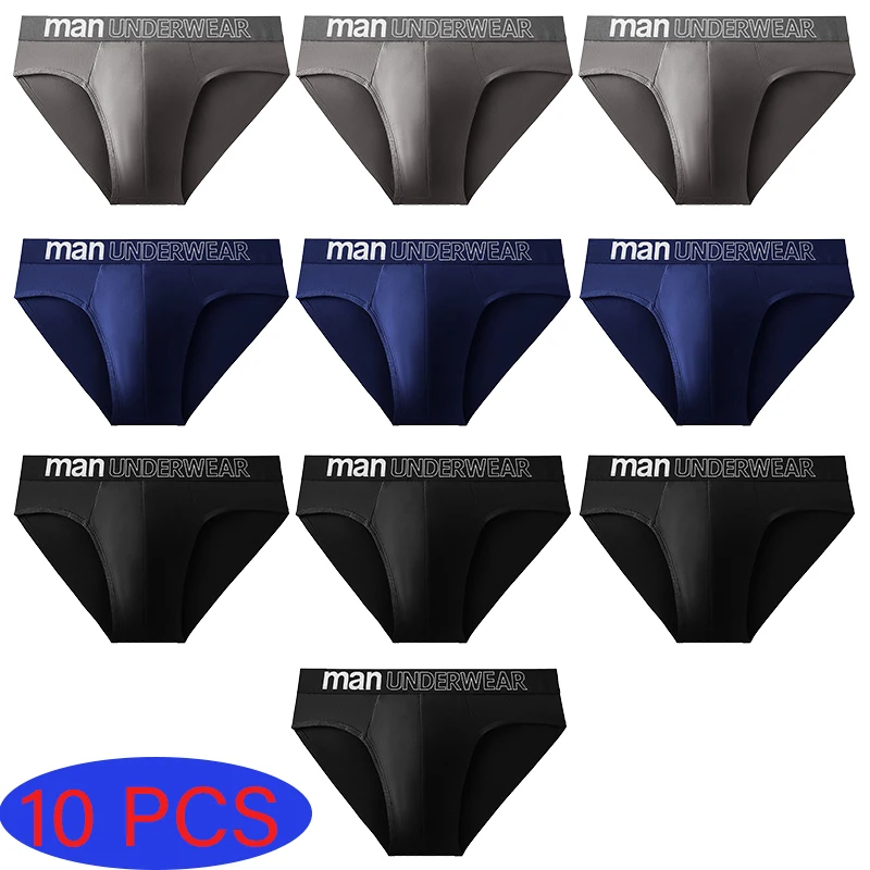 10 Pcs/Lot Men's Briefs Underwear Letter Comfortable Panties Shorts Sexy Boxer Shorts Gifts for Man Underpants