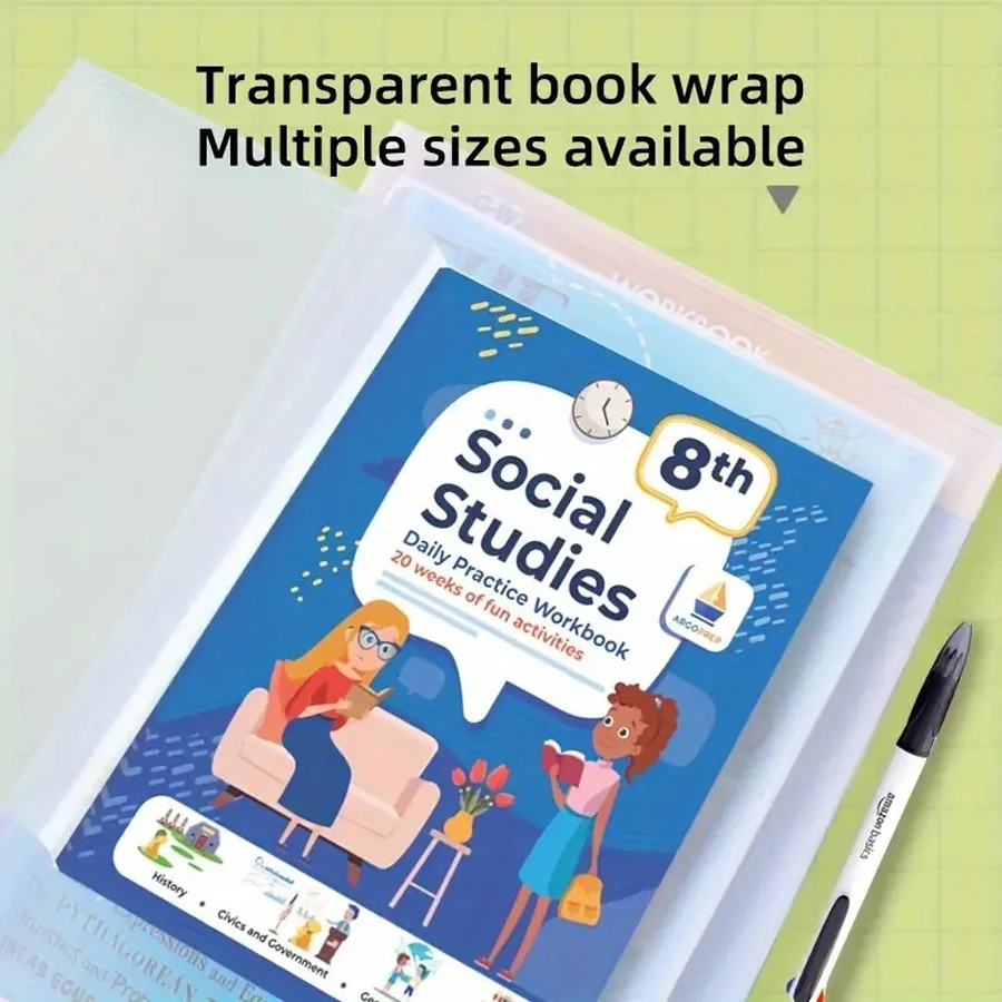 10 Pieces A4 Book Covers Transparent Polypropylene Protective Skin for Fashion Students - Book Skins for Binding And Protection