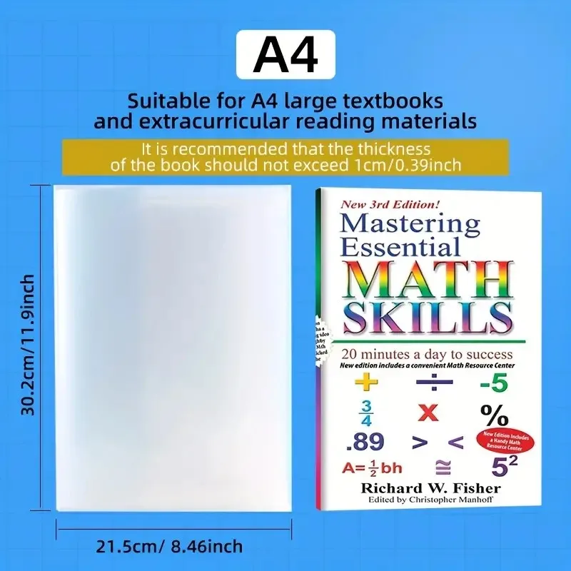 10 Pieces A4 Book Covers Transparent Polypropylene Protective Skin for Fashion Students - Book Skins for Binding And Protection