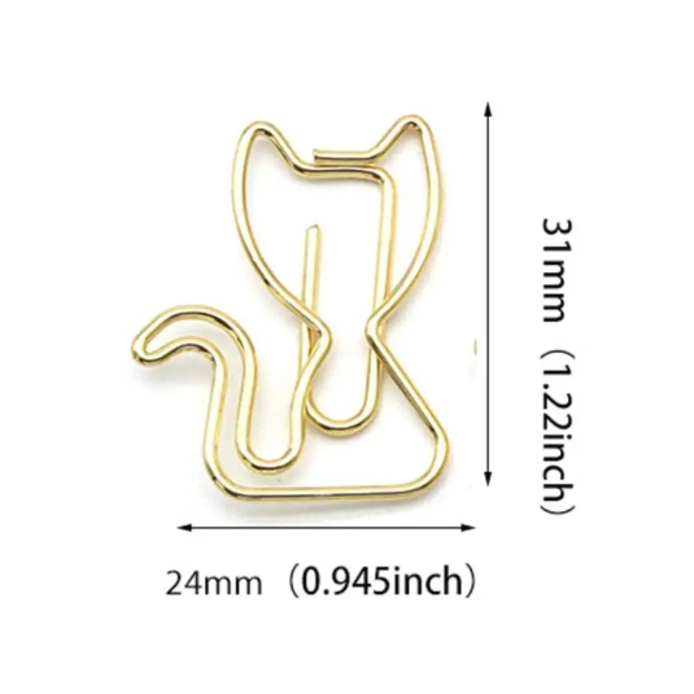 10 pcs Creative pink cat Shaped Creative File Clamp Paper Clip Bookmark Holder Paper Decorative Clip for Office School Home