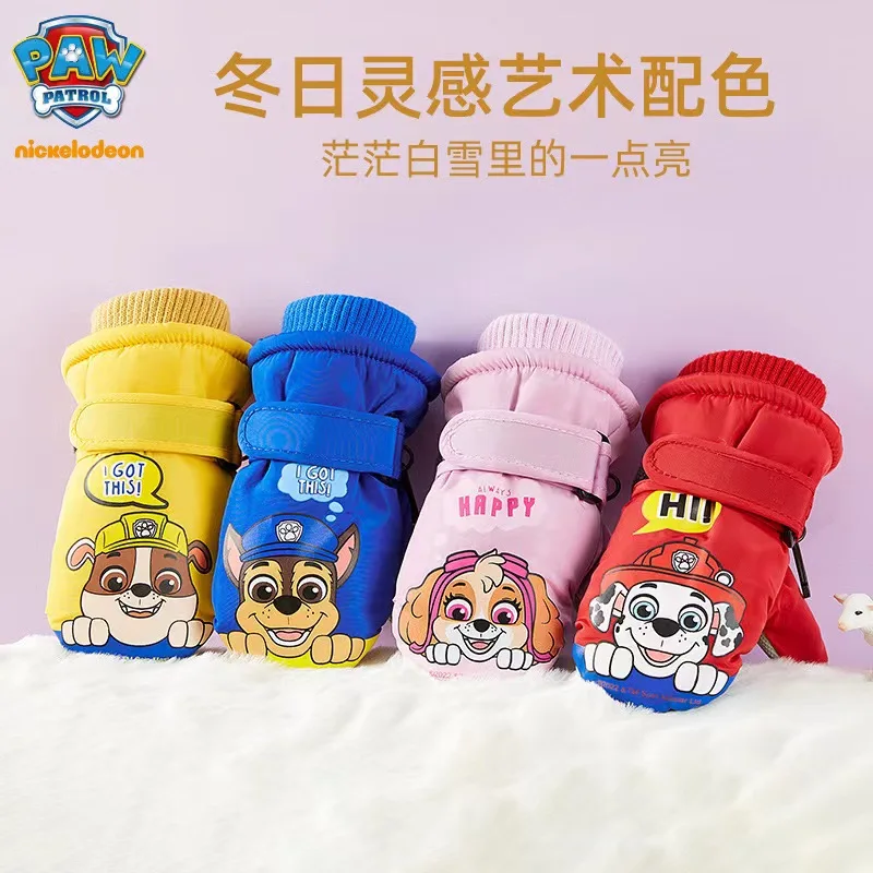 100% Genuine Paw Patrol Winter Ski Glove Snowboard Snow Warm Gloves Chase Skye Boys Girls Waterproof Thicken Mittens New Arrival