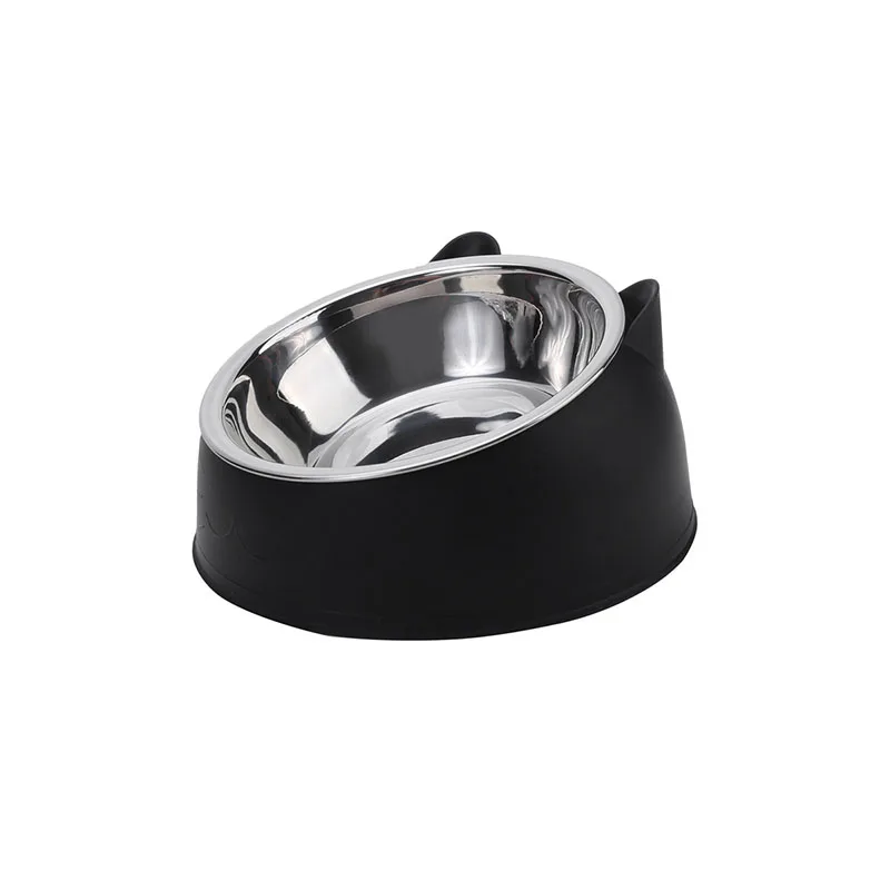 100ML Cat Dog Bowl 15 Degrees Raised Non Slip Puppy Base Cat Food Drinking Water Feeder Tilt Safeguard Neck Pet Bowl Accessories