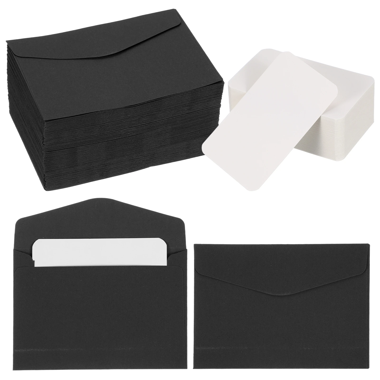 100Sets Mini Envelopes with Blank Cards 9x5.4cm Blank Note Cards and 11.5x8.2cm Envelopes for Gift Wedding Invitation Graduation