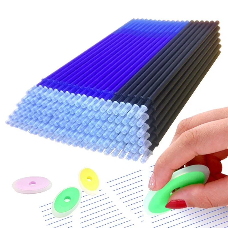 101Pcs/Set Erasable Pen Refill 0.5mm Black Blue Ink Washable Handle Book for School Office Writing Tools Wholesale Stationery
