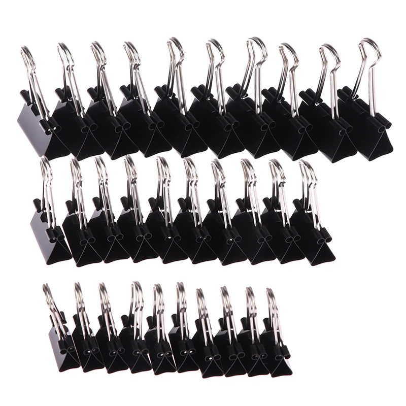 10Pcs Black Metal Binder Clips 19mm/ 25mm/ 32mm Notes Letter Paper Clip Office Stationery Supplies Binding Securing