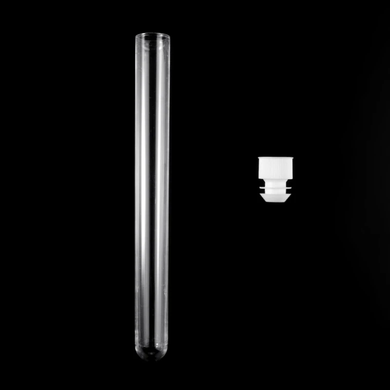 10Pcs Transparent Plastic Centrifuge Tubes Set 15x100mm Laboratory Test Tubes with Protective Cap for Ideal for Lab Scho