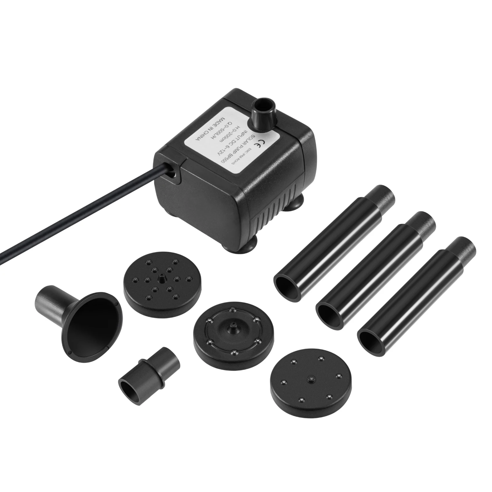 10W Solar Fountain Pump with Large Solar Panel 3 Nozzles Max. Water Height 100cm for Bird Bath Fish Tank Small Pond Garden Decor