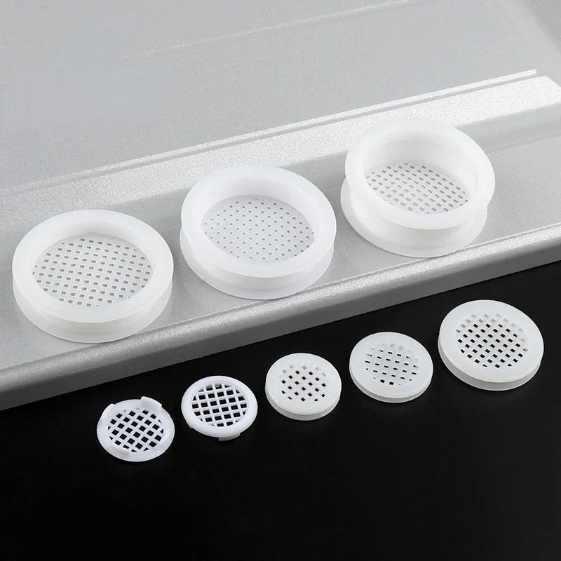 10pcs Furniture plastic air vent cover Kitchen cabinet Shoe cabinet Air mesh moisture proof vent Double white closet air vent