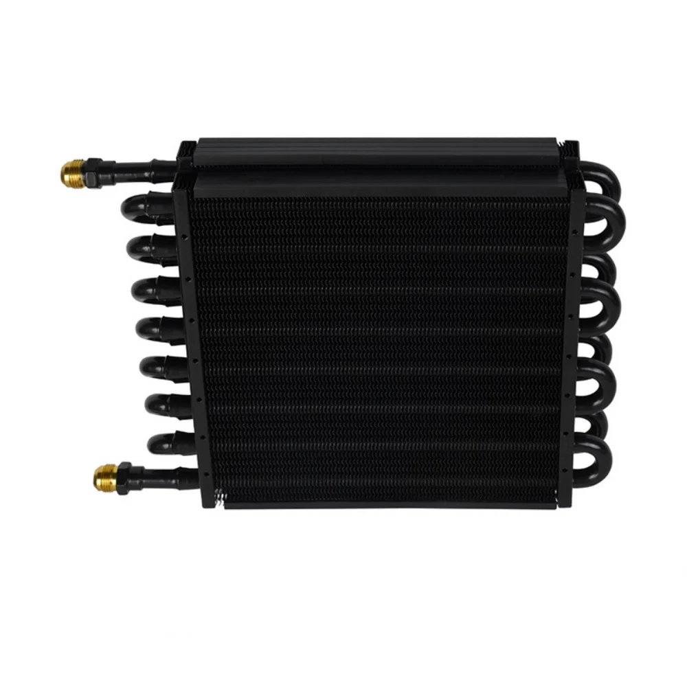 1/2" Transmission Cooler, Aluminium alloy 16 Pass Tube and Fin Universal Oil Cooler Kit Air Compressor Aftercooler