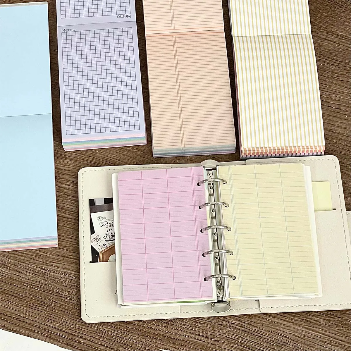 120 Sheets Memo Pad M5 Tearable Notepad No-Sticky Memo Block for Scrapbooking&Journaling Colorful Notes for notes Rainbow Deco