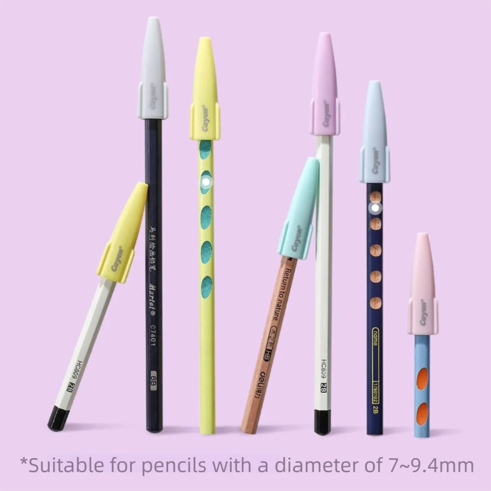 12Pcs Universal Pencil Cap Anti-swallow Anti-drop Pencil Extender Eco-Friendly Durable Pencil Protective Case School Office