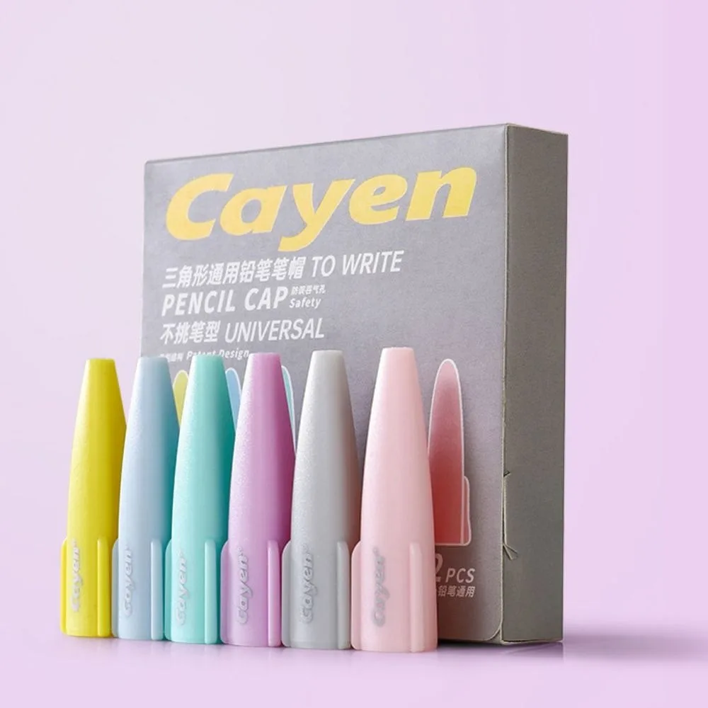 12Pcs Universal Pencil Cap Anti-swallow Anti-drop Pencil Extender Eco-Friendly Durable Pencil Protective Case School Office