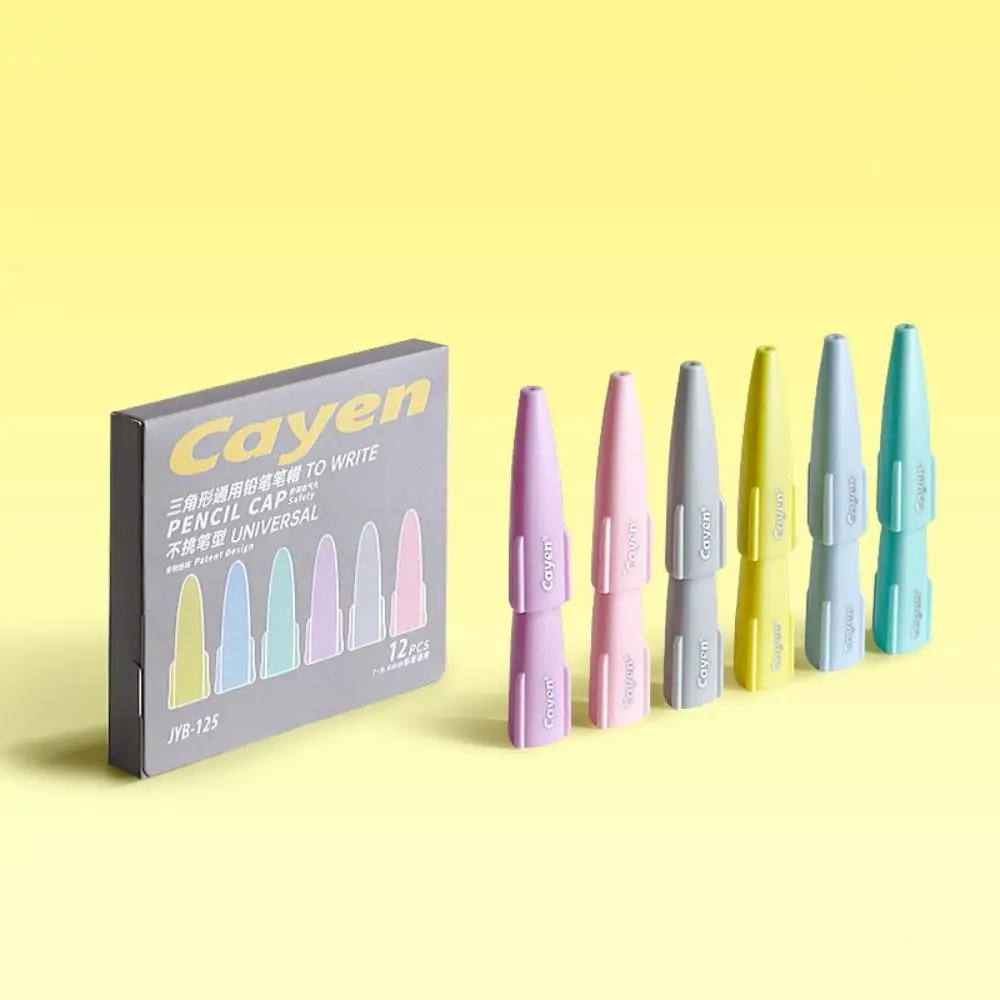 12Pcs Universal Pencil Cap Anti-swallow Anti-drop Pencil Extender Eco-Friendly Durable Pencil Protective Case School Office