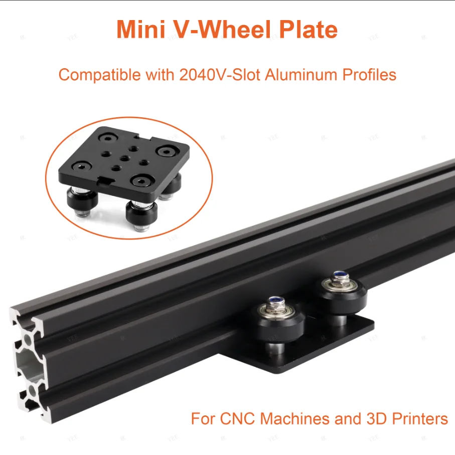 1PC V-slot 2040 Black Anodized Aluminum Profile EU Standard Extrusion 100-800mm Linear Rail for CNC 3D Printer Woodworking
